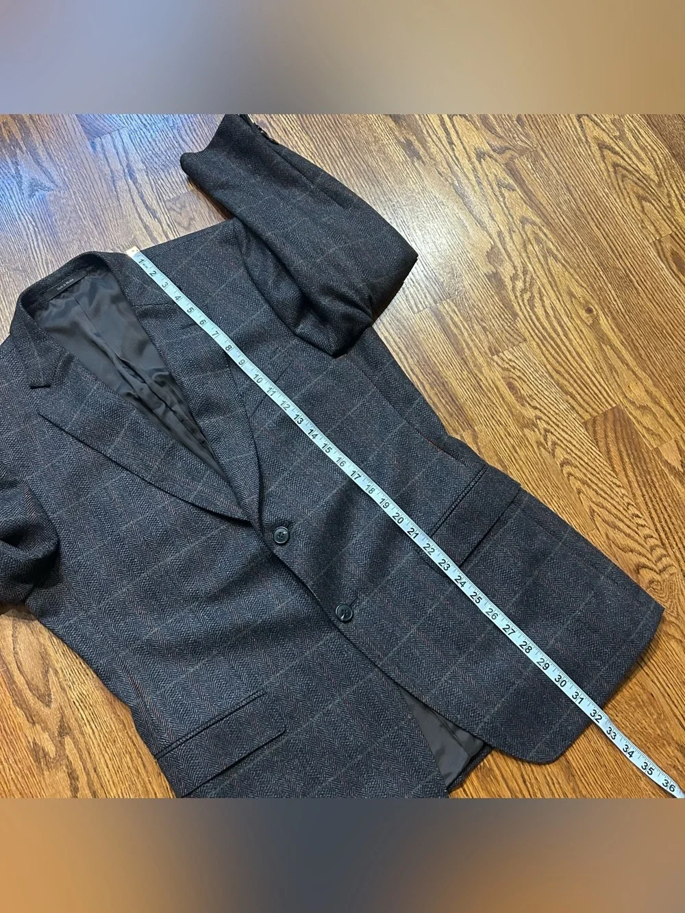 Ermenegildo Zegna Wool & Cashmere Sport Coat Size 50 R Windowpane Plaid Grey